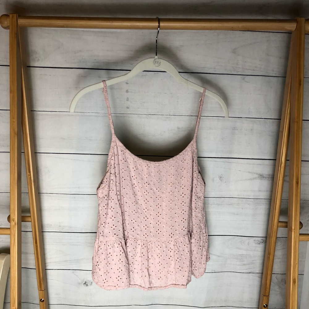 Pale Pink Eyelet Tank